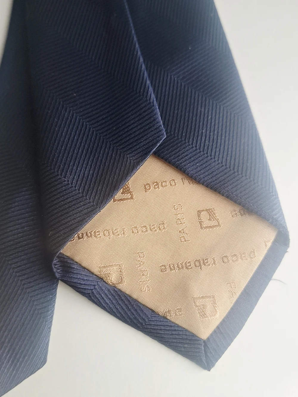 Paco Rabanne Navy Chevron All Silk Necktie